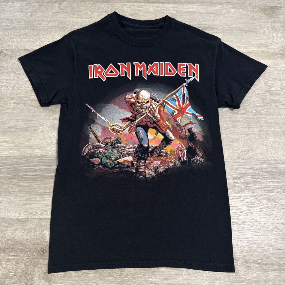 Iron Maiden Shirt The Trooper Eddie Men's Black Tee Small Heavy Metal Band